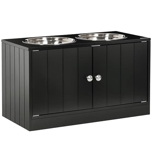 PawHut Elevated Dog Bowls with Storage Cabinet, 44L