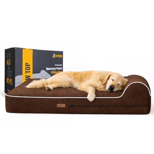 Orthopedic Memory Foam Dog Bed, 7 Inch Thick, Extra Large, With Pillow