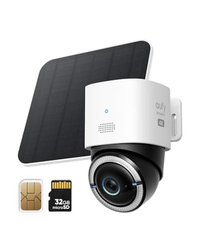eufy Security 4G LTE Cam S330, 4K Cellular Solar, Pan and Tilt, 4G and Wi-Fi Duo-Mode, AI Tracking