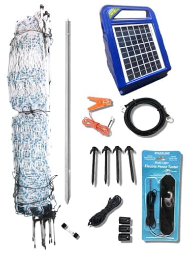 Starkline Electric Poultry Netting Solar Kit (48in x 164ft, S400 Solar Energizer)