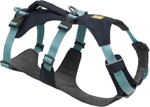Ruffwear, Flagline Dog Harness, Lightweight and Reflective, No Pull Dog Lift Harness for Hiking, Running and Everyday Use, Basalt Gray, Medium