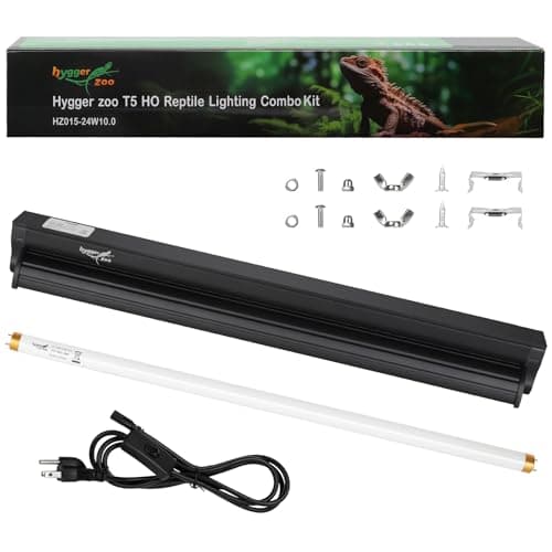 Hygger zoo T5 UVB Reptile Light Fixture (HO 10.0, 24W, 22")