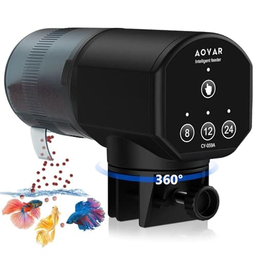 Aoyar 200ml Automatic Fish Feeder Dispenser with Large Hopper and Programmable Timer
