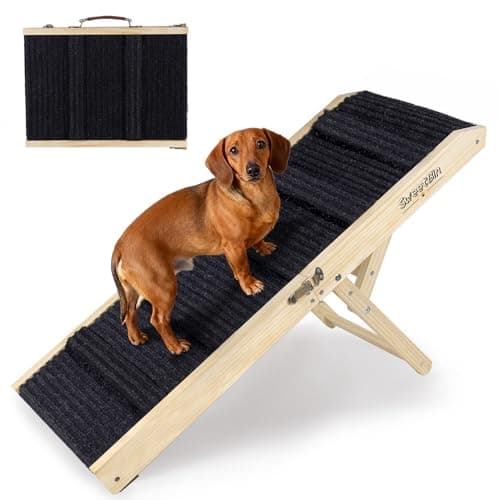 SweetBin Foldable Dog Ramp for Bed and Couch (12-20 in adjustable, up to 60 lb)