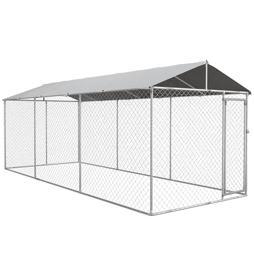 PawHut Outdoor Dog Run with Waterproof Cover — 20' x 7.5' x 6.5'
