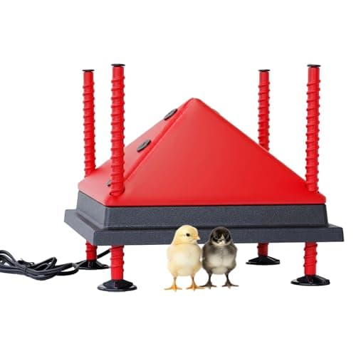 RentACoop 12in x 12in Adjustable Heating Plate with Anti-Roost Cone