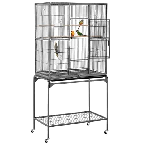 Yaheetech 63" Wrought Iron Rolling Large Bird Cage