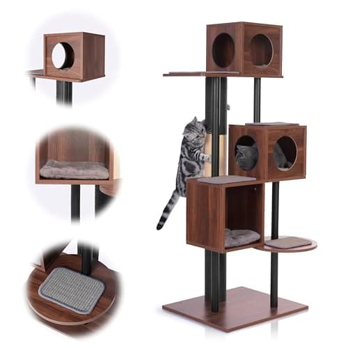 KONELCARE Modern Wooden Cat Tree (60-inch)