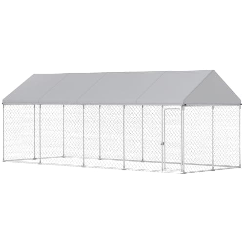 PawHut Outdoor Dog Run with Waterproof Roof — 20' x 7.5' x 8'