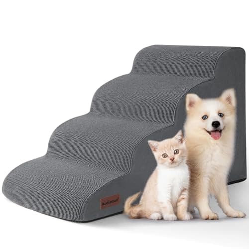 Aodisman Dog Steps for Bed or Couch, 4-Step Pet Stairs Ramp