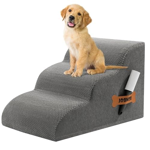 Romrol Dog Stairs Ramp for High Bed, 3-Step
