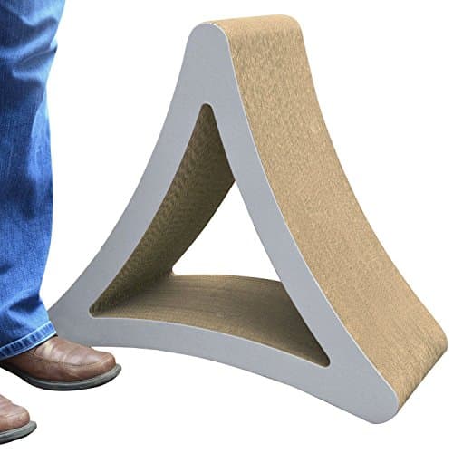 PetFusion 3-Sided Vertical Scratch Play & Perch Cat Scratching Post, 24" x 10.5" x 21.1", Multiple Angle Cat Scratching Pad; 6 Usable Sides, 100% Recyclable Cardboard Lounge