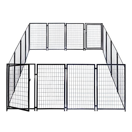 ALEKO Luna Expandable Galvanized Steel Dog Kennel — 10' x 10' x 4'