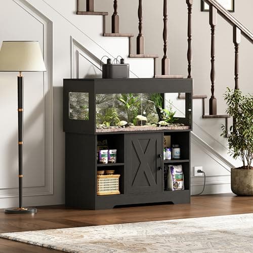 Herture 40 Gallon Reptile Terrarium with Storage Cabinet Stand