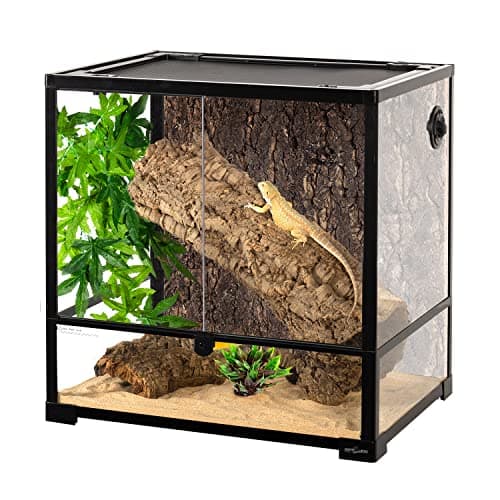 REPTIZOO 45 Gallon Glass Reptile Terrarium 24" x 18" x 24", Knock-Down, Double Hinge Front Door, Top Screen Ventilation