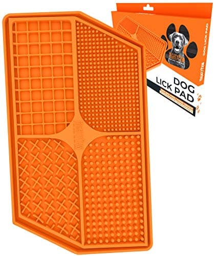 Mighty Paw Interactive Dog Lick Pad | Anxiety Relief, Dishwasher Safe, 4 Textures. Great for Dental Health. Dog Enrichment Toys for Medium Dogs, Lick Mat for Dogs Large Breed