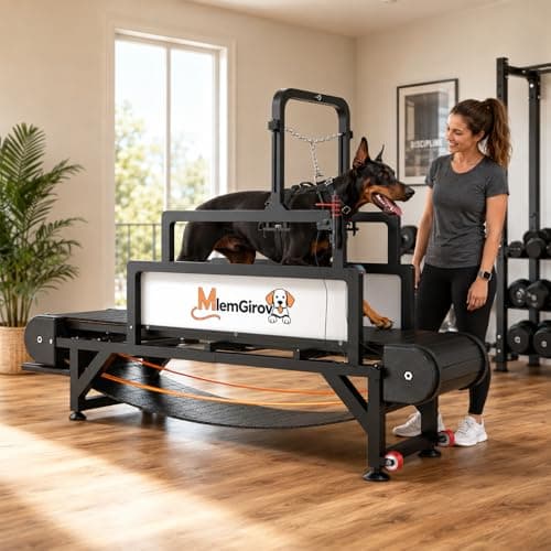 MlemGirove Dog Slatmill for Medium Large Dogs with 3-Layer Shock Absorption and Disc Brake