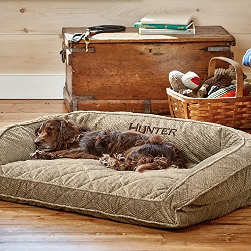 Orvis ComfortFill-Eco Couch Dog Bed – Plush Three-Sided Bolster