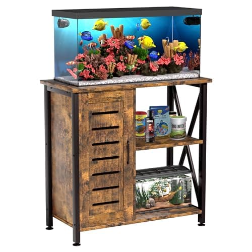 Herture 20-29 Gallon Fish Tank Stand with Cabinet, Heavy Duty Metal Frame, 330 lb
