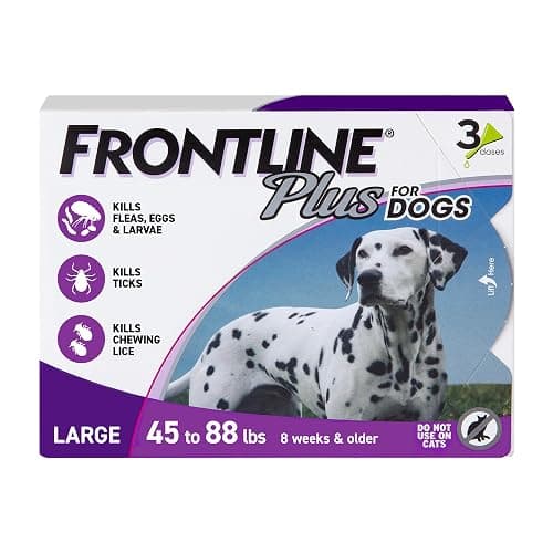 Frontline Plus Flea & Tick Spot Treatment for Large Dogs 45-88 lbs (3 Doses)