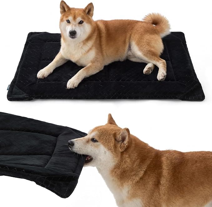 Bedsure Chew Proof Dog Bed for Large Dogs, 35 x 22 in, Black