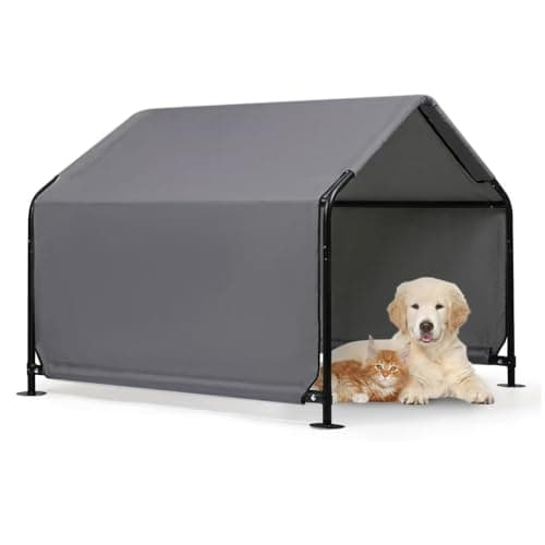 Hohuqeri Outdoor Pet Shade Shelter Canopy, 50 x 48 x 36 in, Waterproof Steel Frame