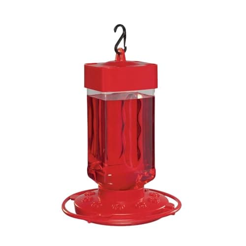 First Nature Hummingbird Feeder with Wide-Mouth Reservoir and Leakproof Sealing Ring - 10 Feeding Ports