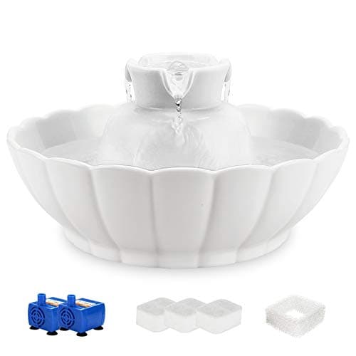 iPettie Tritone Ceramic Cat Water Fountain (71oz / 2.1L)