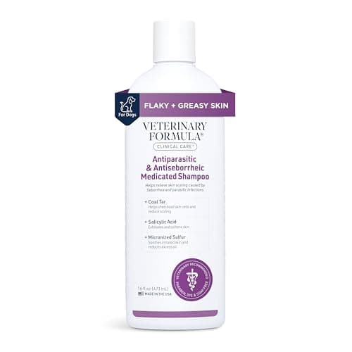 Veterinary Formula Clinical Care – Antiparasitic & Antiseborrheic Medicated Dog Shampoo – Supports Dry, Irritated Skin and Helps Soothe Occasional Itchy Spots – 16 oz