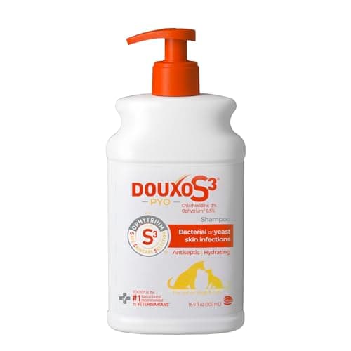Douxo S3 PYO Chlorhexidine Shampoo For Dogs, Medicated Shampoo Antibacterial & Antiseptic, Yeast Infection Treatment for Dogs & Cats, Clinically Proven, 16.9 fl oz