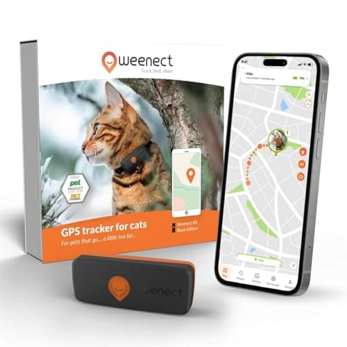 Weenect Cat XS — Real-time Mini GPS Tracker for Cats | Collar Included | Subscription Required