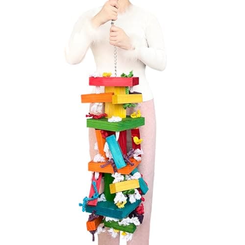LUCKITTY 35in Extra Large Parrot Chewable Foraging Toys for Macaws, Cockatoos & Large Birds