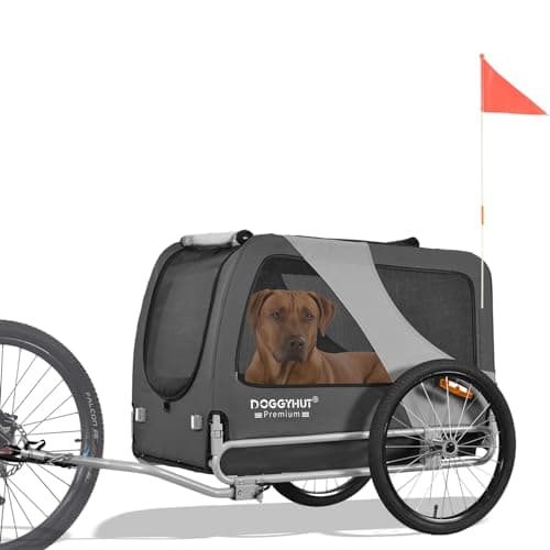DOGGYHUT Premium XL Pet Bike Trailer for Large Dog or Multiple Small Dogs, Up to 100 lbs