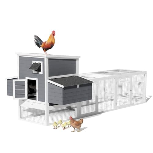 Congfutt 117-inch Extra Large Wooden Chicken Coop with Run, 4 Nesting Boxes, Ramps & Tray