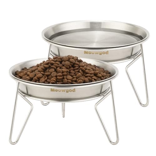 Elevated Cat Bowls (raised stainless, set of 2)