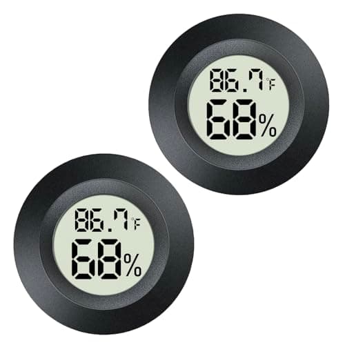 MEGGSI Mini Digital Thermometer/Hygrometer (2 Pack)