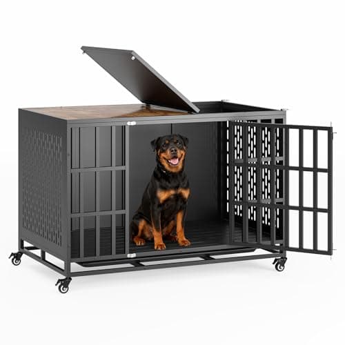 FentyOE 48" Heavy Duty Dog Crate Furniture with Removable Tray