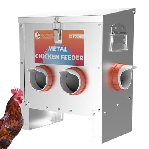 HAYOHRT Automatic Chicken Feeder No Waste 25lb 4-Port