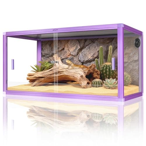 REPTI ZOO 50 Gallon Reptile Terrarium Tank, 36"x18"x18" with Tempered Glass Doors & Top Screen Ventilation
