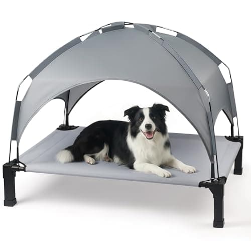 Heeyoo Elevated Dog Cot with Removable Sun-Shade Canopy, 42 inch