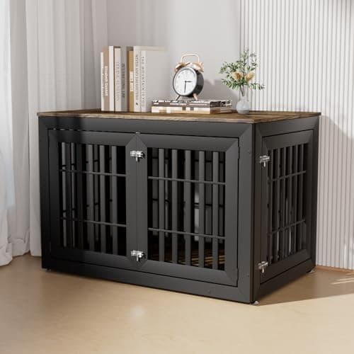 HMHTCT 48 Inch Heavy-Duty Dog Crate Furniture, Decorative Wooden End Table Kennel