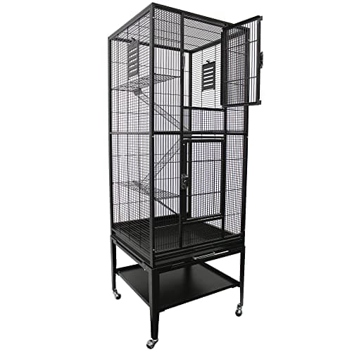 Exotic Nutrition Madagascar Cage - 60-Inch Tall Durable Spacious Metal Cage for Sugar Gliders