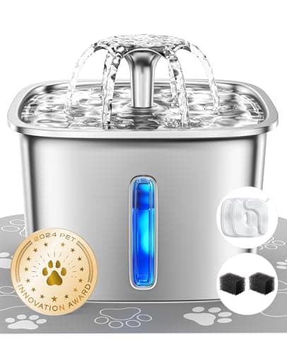 Veken Stainless Steel Cat Water Fountain, 95 oz/2.8 L (Innovation Award Winner)