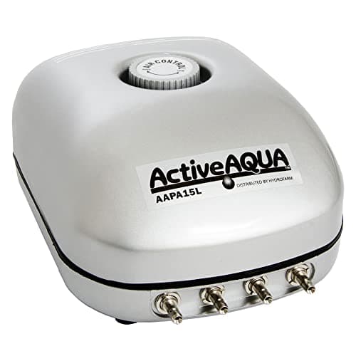 AAPA15L Active Aqua, 4 Outlets, 6W, 15 L/min Air Pump, Silver,Grey