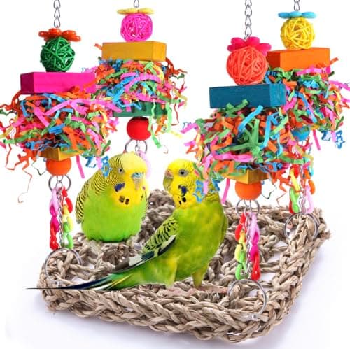 Seagrass Woven Foraging Swing Mat for Small Birds
