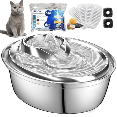 ORSDA 2L Stainless Steel Automatic Cat Water Fountain