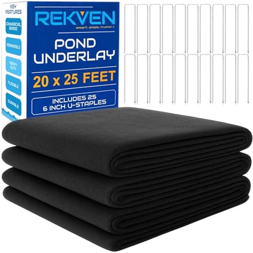 REKVEN Pond Underlayment Fabric, Nonwoven Geotextile (20×25 ft)