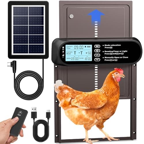 nolonly Automatic Chicken Coop Door, Solar LCD