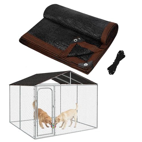 MEWTOGO 95% Dog Kennel Shade Cover, 10x10 ft Sun-Block Shade Cloth