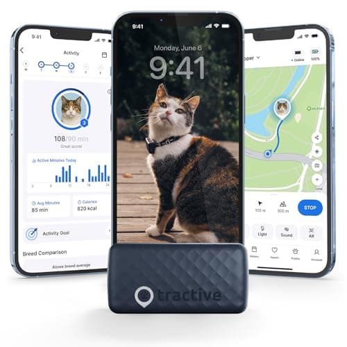 Tractive Smart Cat GPS Tracker | Real-Time Location & Wellness Monitoring | Breakaway Collar Included